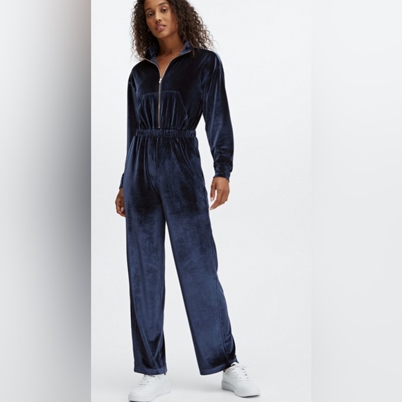 Fabletics Pants - Flash Sale💝 Fabletics Navy velvet jumpsuit size S